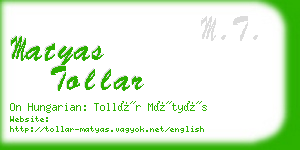 matyas tollar business card